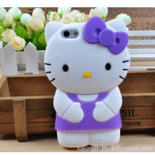 Cute 3D Kitty Cat Silicone Back Protective Cover Cases for iPhone 5 (12206)